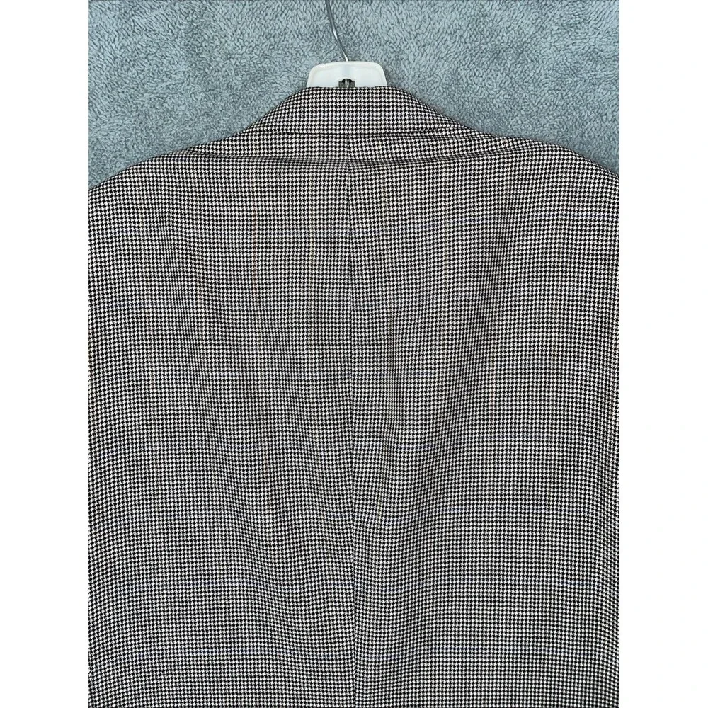 Jos A Banks Blazer Mens 44R‎ Black Silk Wool Houndstooth Plaid Buttons Career